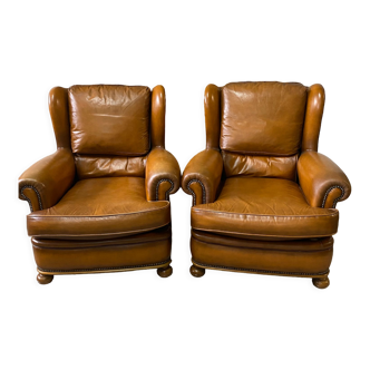 Pair of club armchairs