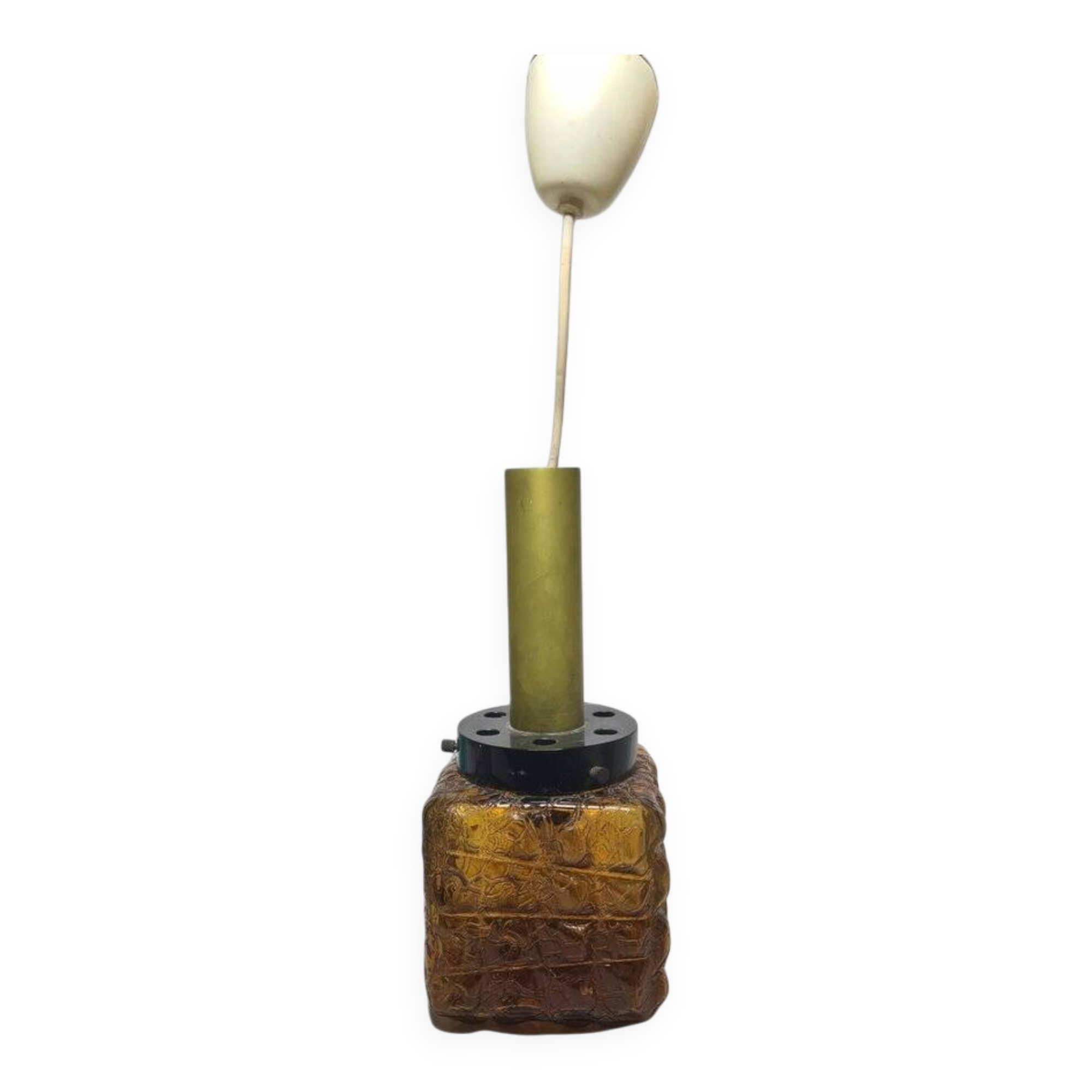 Vintage figurative glass hanging lamp, Poland, 1970s