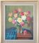 Bright Still Life With Pink Flowers, Oil Painting, 20th Century
