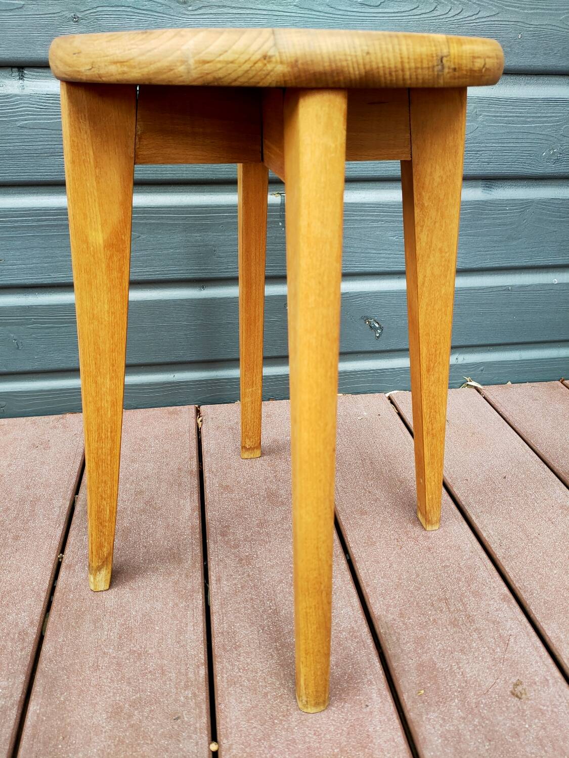 Vintage beech compass foot stool