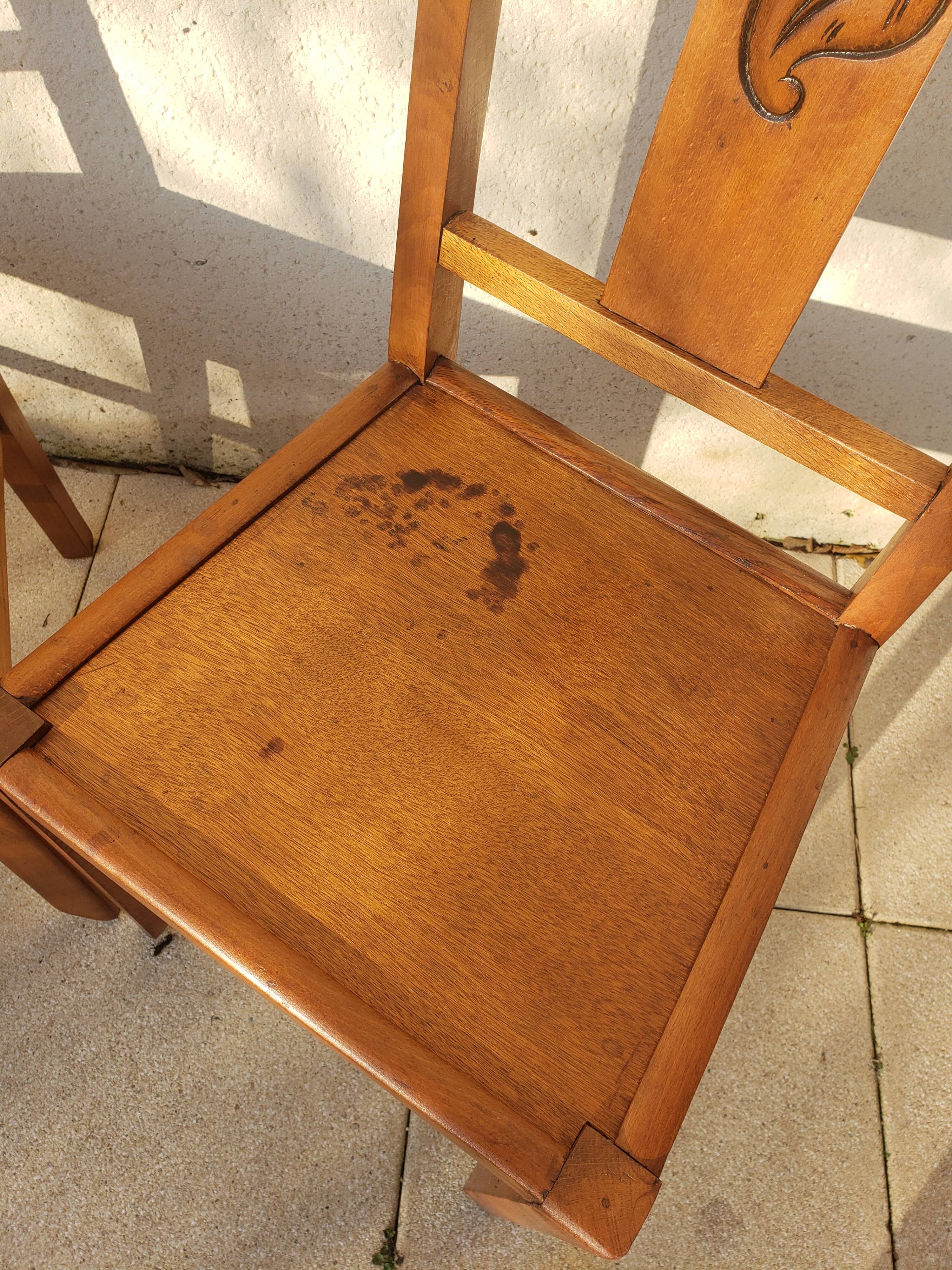 2 chaises de bistrot des années 1950