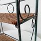 Vintage wall or table shelf in wrought iron and rattan