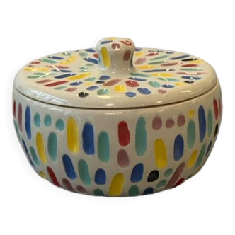 Multicolored sugar bowl