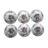 6 assiettes creuses en faïence de sarreguemines, début xx ème siècle