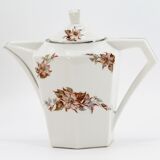 Lot teapot and sugar flowers in ancient ceramic