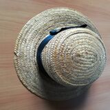 Boater-style straw hat