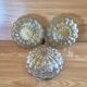 Set of 3 vintage amber moulded glass wall lights and ceiling lights.