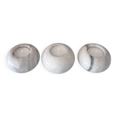 Set of 3 White Marble Tea Light Holders – Minimalist Scandinavian Style