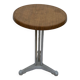 Brown table n1 round bistro bar cafe terrace cast iron foot 1950