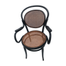Chaise en bois courbé noir et cannage années 1900