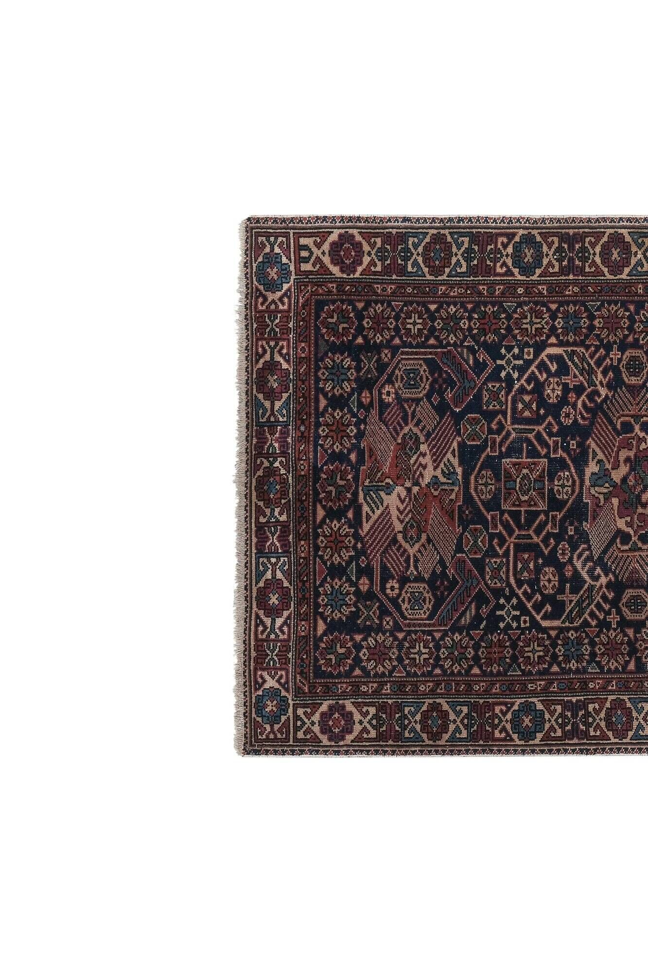 Vintage Turkish handmade rug 120x201 cm
