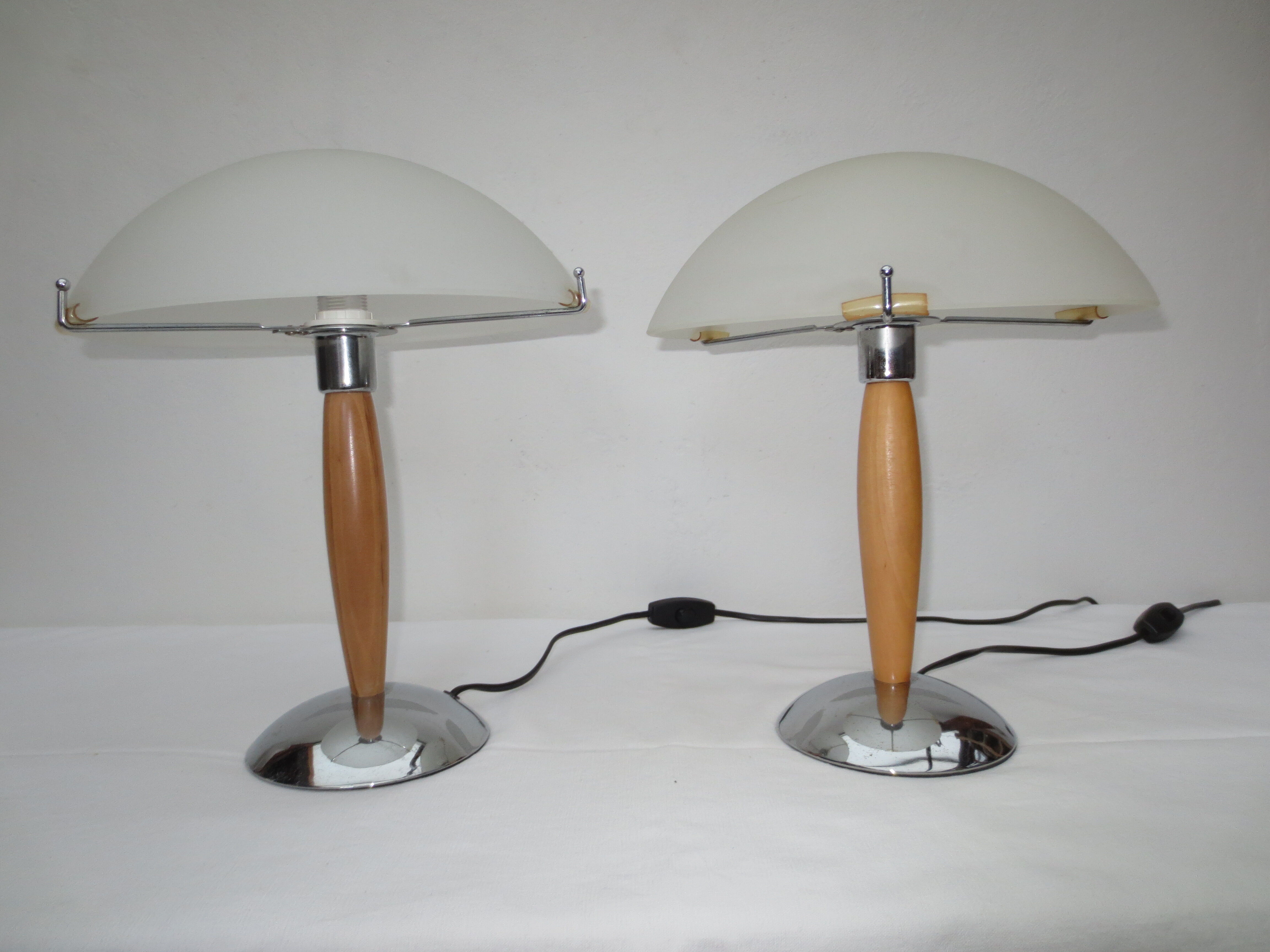 Paire de lampes de table champignons