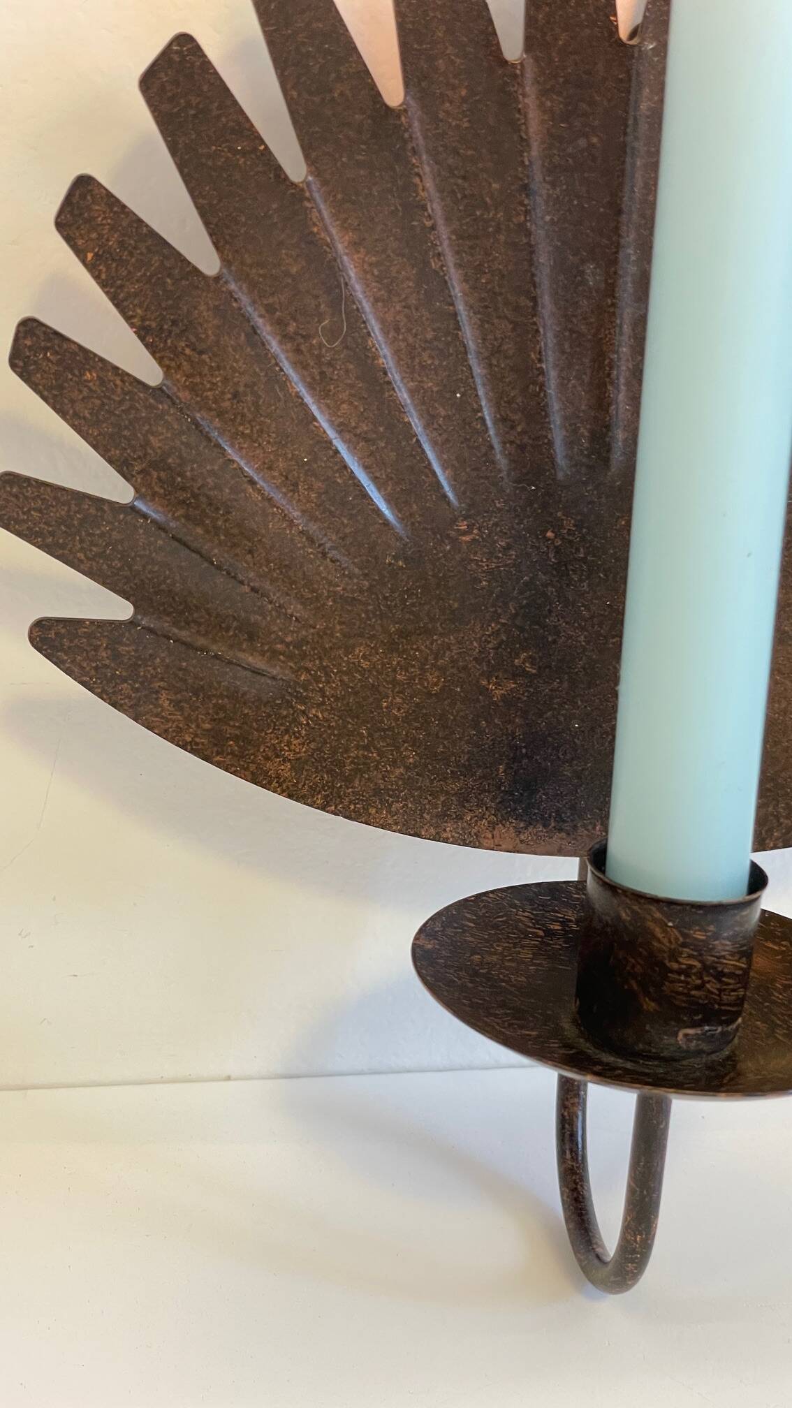 Brown patina wall candle holder