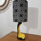 Vintage ceramic lamp free form Yellow and Black