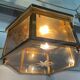 Vintage ceiling lamp in brass and smoked glass