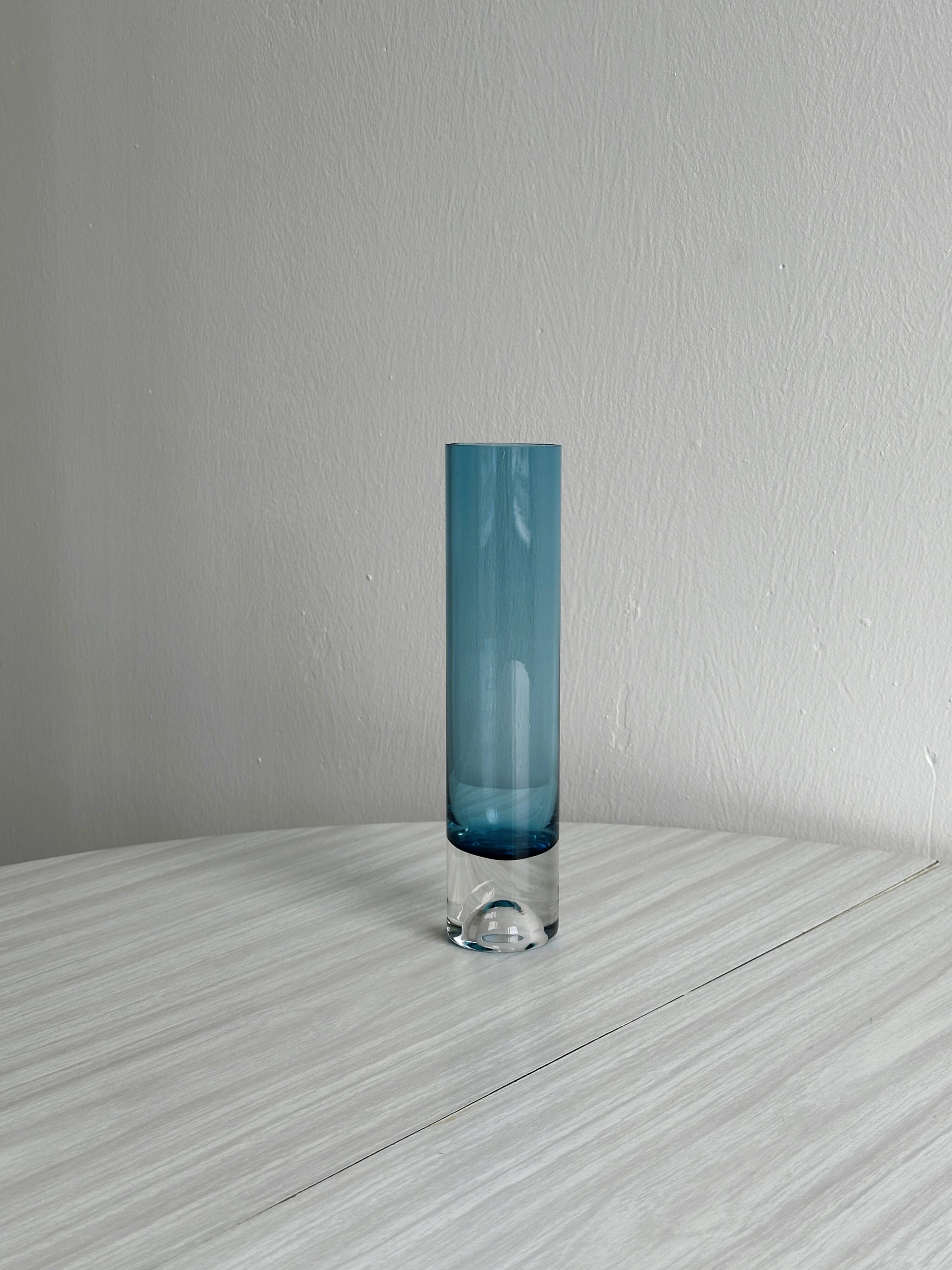 Transparent blue glass vase