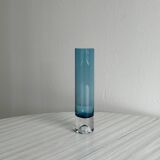 Transparent blue glass vase