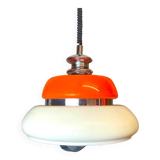 Mid Century Modern orange pull down  lamp