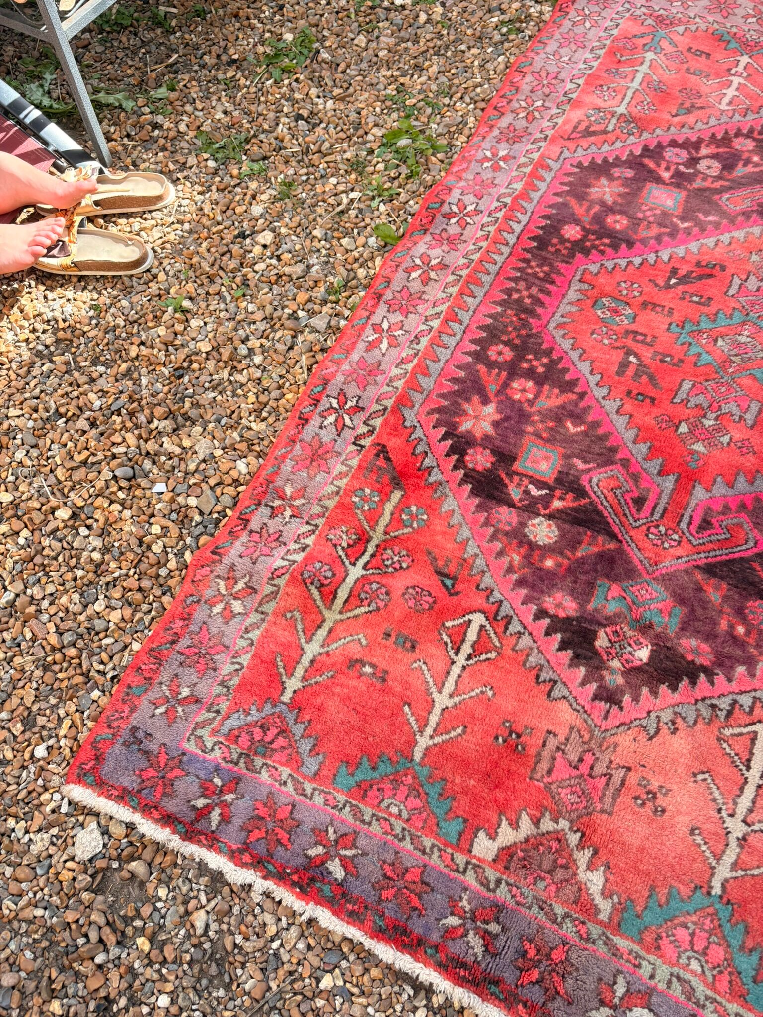 Persian Carpet Main Wool Shiraz Hamadan Iran Origin Boho Chic 209x130