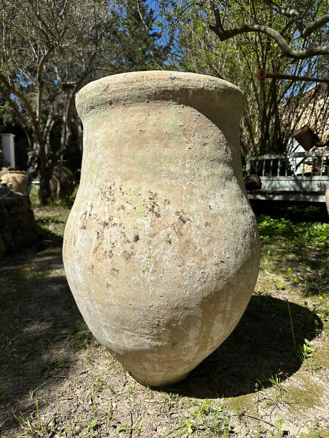 Ancient terracotta pottery jar from the 19th century
