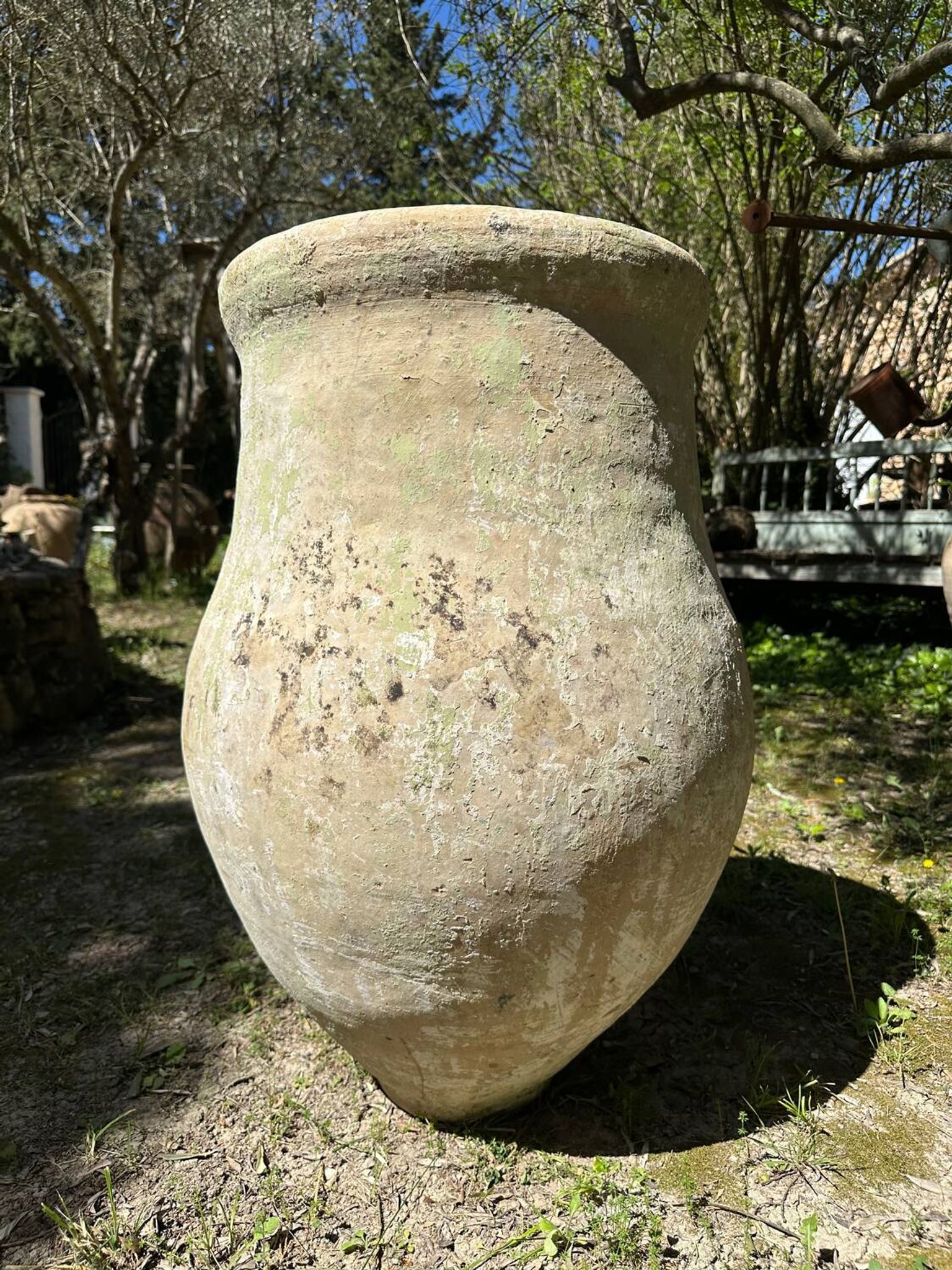 Ancient terracotta pottery jar from the 19th century