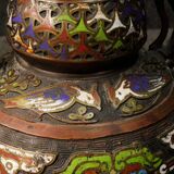 Pair of oriental metal vases from XXth century