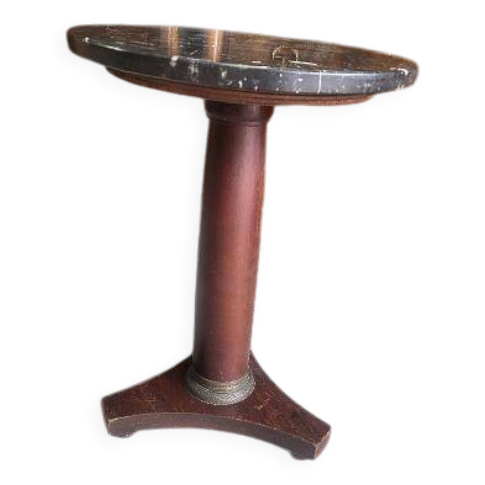 Small empire pedestal table or sellette in mahogany with marble top