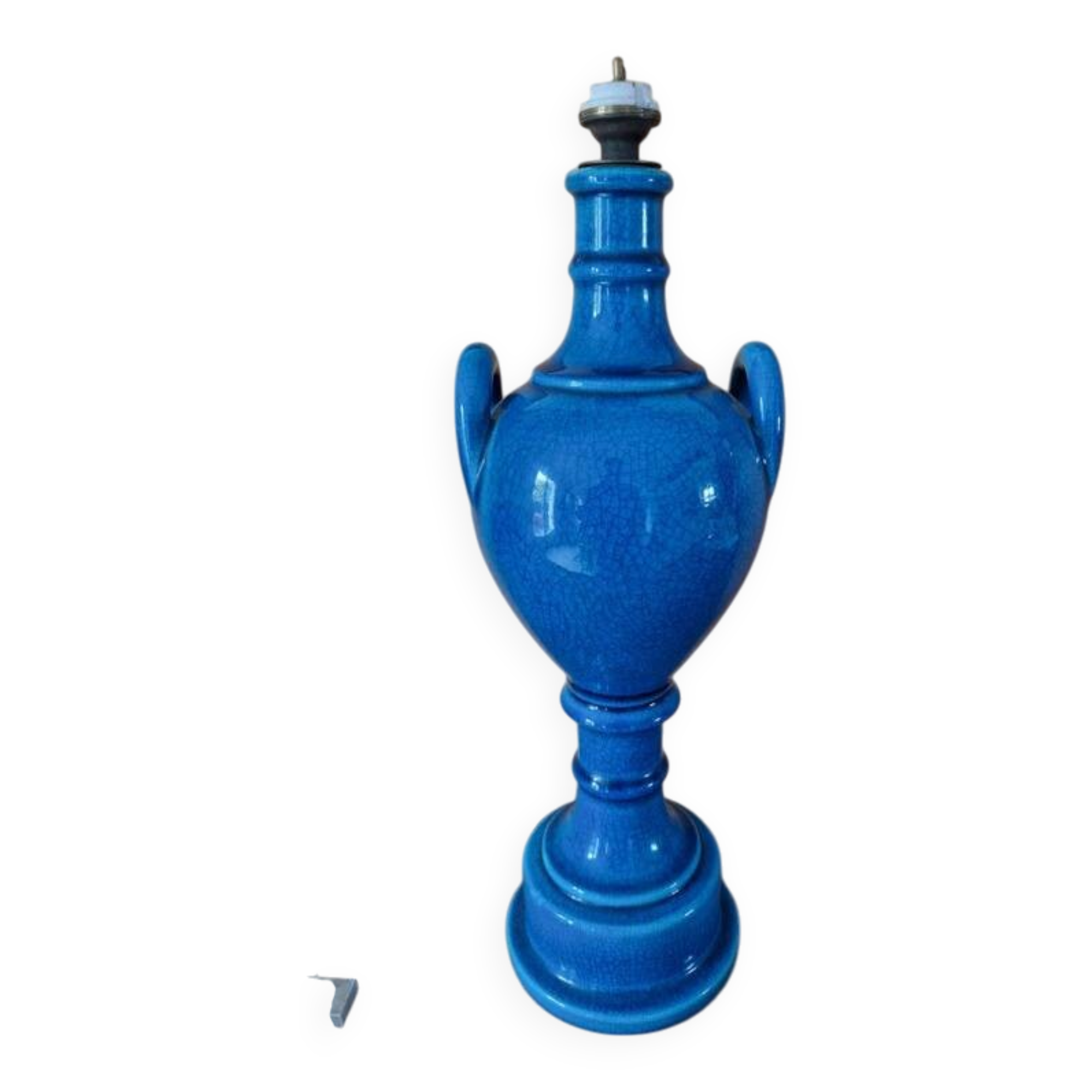 Pol Chambost (1906-1983) - Lamp base in blue crackled ceramic