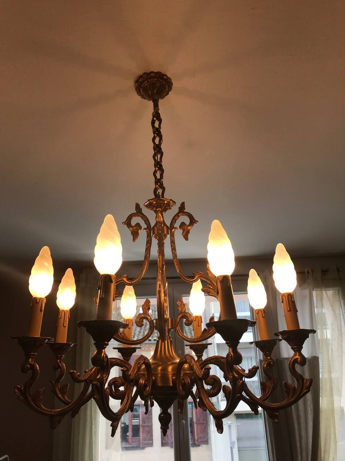 Lustre bronze 8 branches