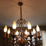 8-branch bronze chandelier
