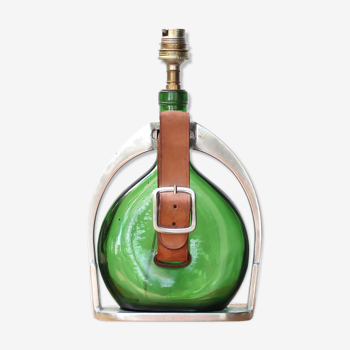 Pied de lampe bouteille Armagnac Ducastaing et son étrier, années 60