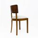 Six chaises de salle à manger Art déco en noyer italien, années 1930