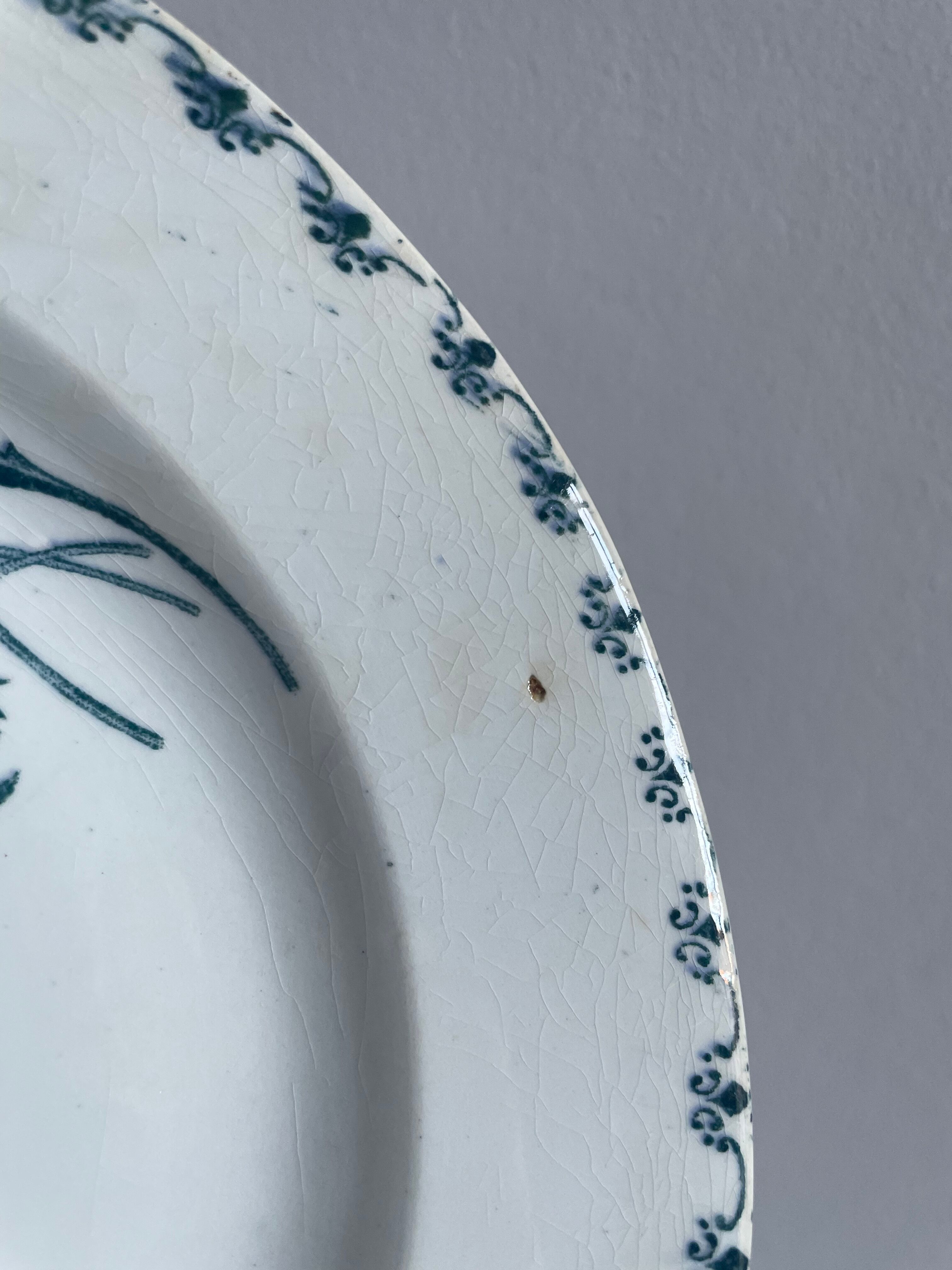 Set of 10 flat plates Terre de Fer XIXth, "Madrid"