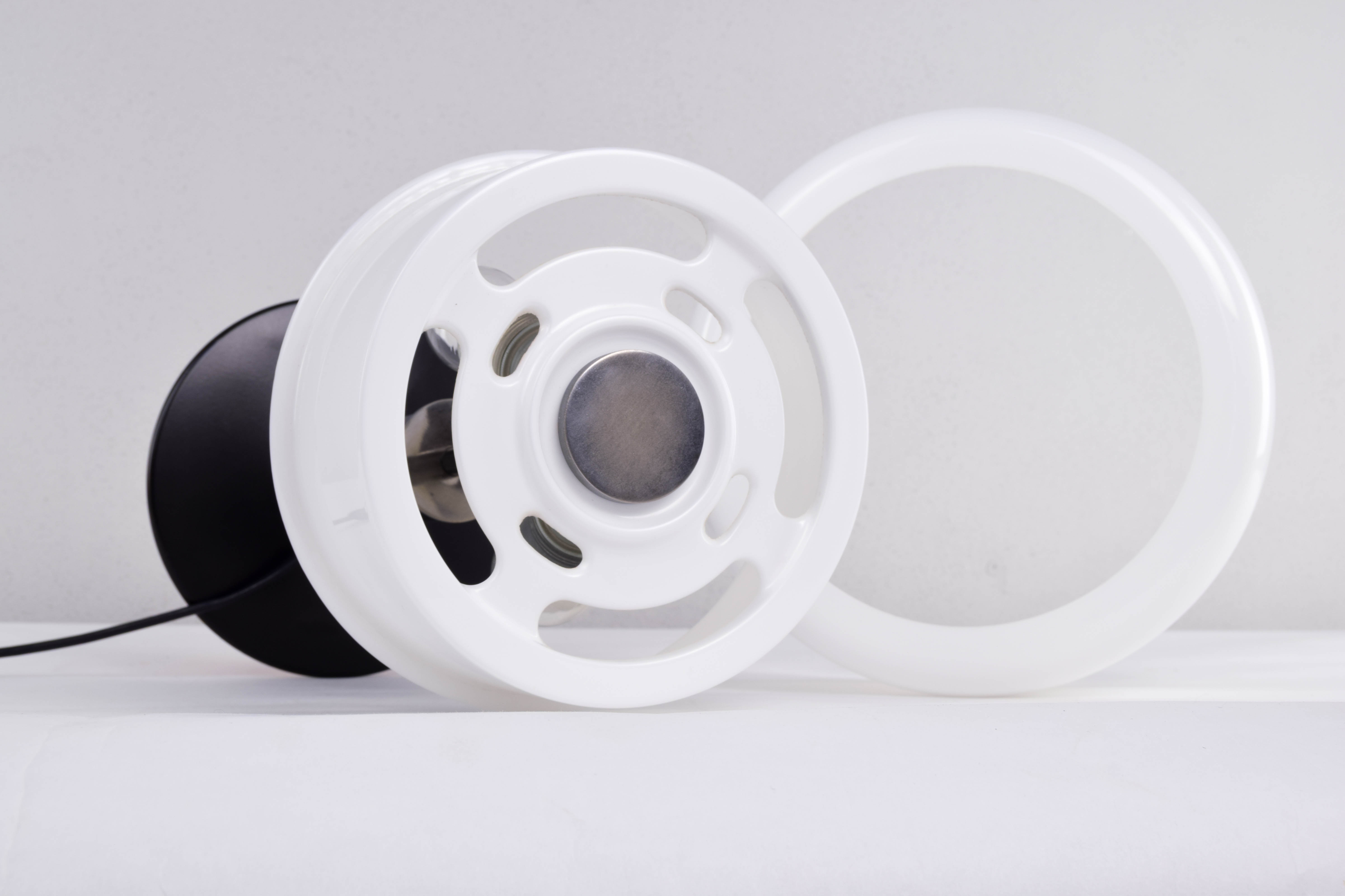 Codialpo Mid-Century Modern Black and White Lucite Seta Table Lamp, Spain, 1970