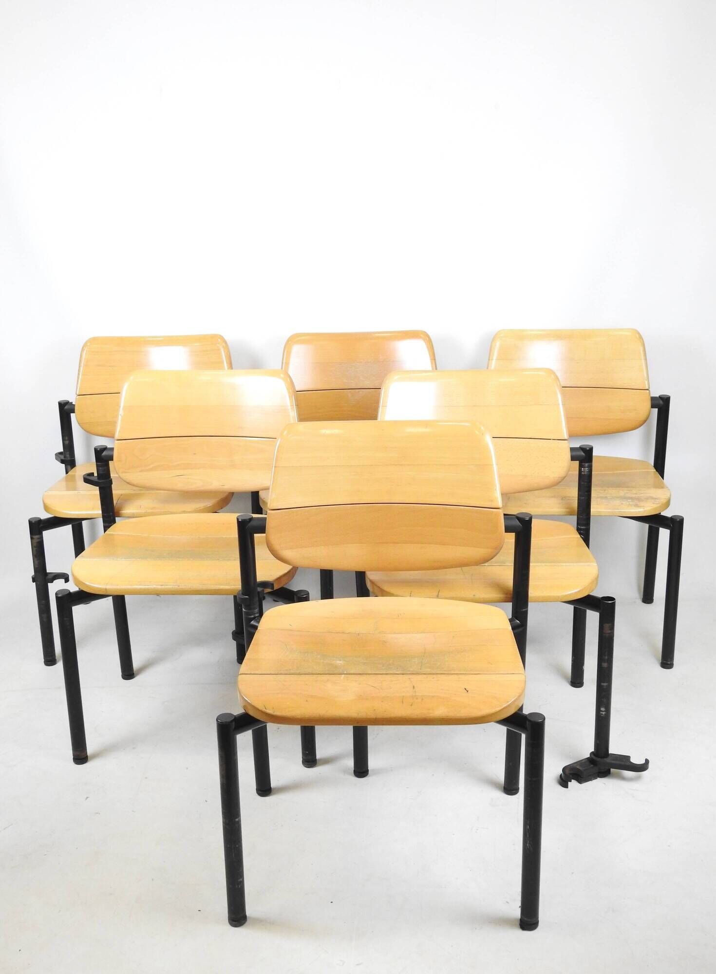Vintage Martin Stoll Scandinavian Chairs 60/70 Beige Black Legs