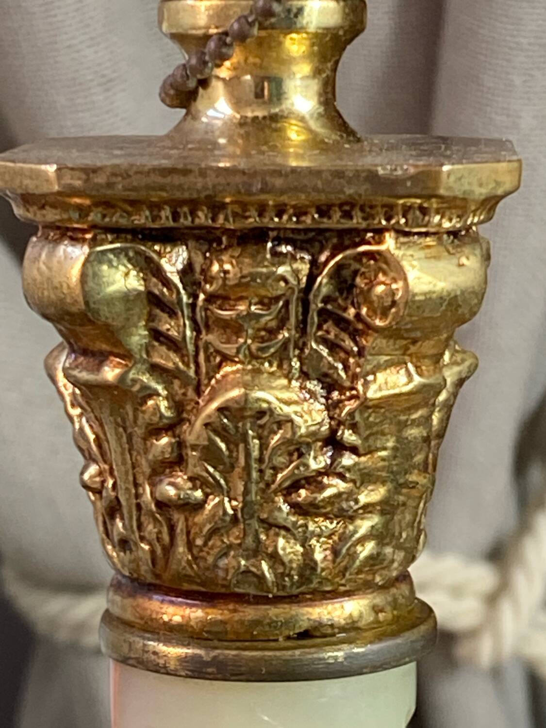 Twisted onyx and bronze lamp