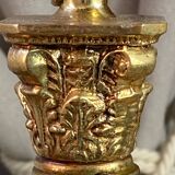 Twisted onyx and bronze lamp