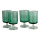 4 translucent green glass shot glasses