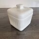 Vintage White Opaline Butter Dish 1970s