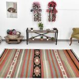 Red & Brown Turkish Kilim Rug 140x243Cm SK 35178