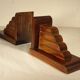 Art Deco bookend in exotic wood