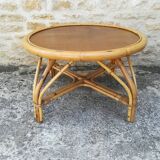 Rattan and bamboo coffee table