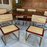 Set of 6 cane chairs and table