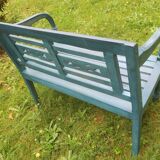 Mid century distressed painted garden bench