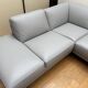 Roche bobois evidence corner sofa medium grey and 3 poufs