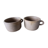 Duo of stoneware cups