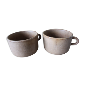 Duo of stoneware cups