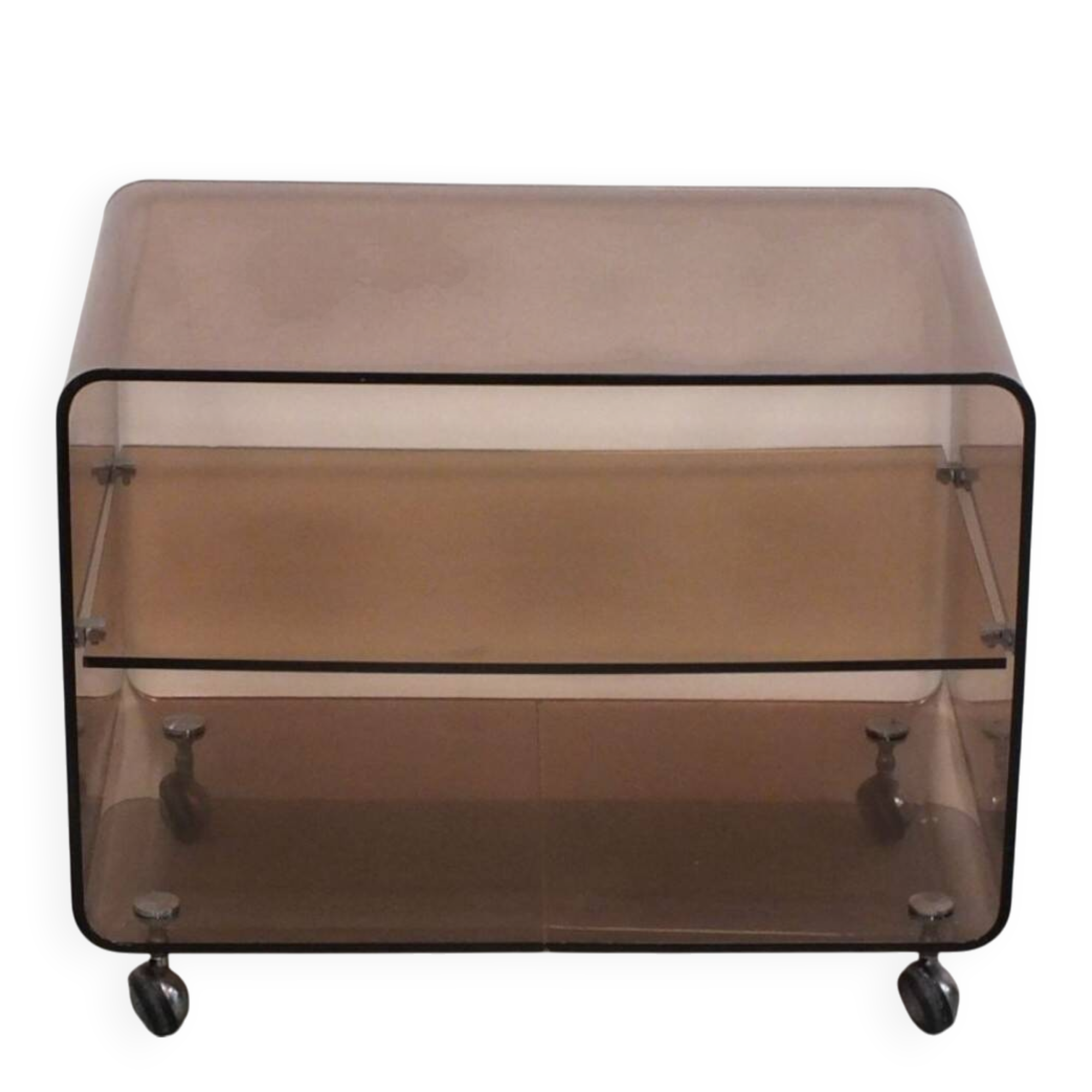 Coffee table by Michel Dumas for Roche Bobois in smoked plexiglass.