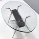 Vintage Oval Glass Coffee Table with Portoro Marble and Iron Base, Italy