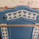 Old door kitchen utensils blue enamelled sheet metal
